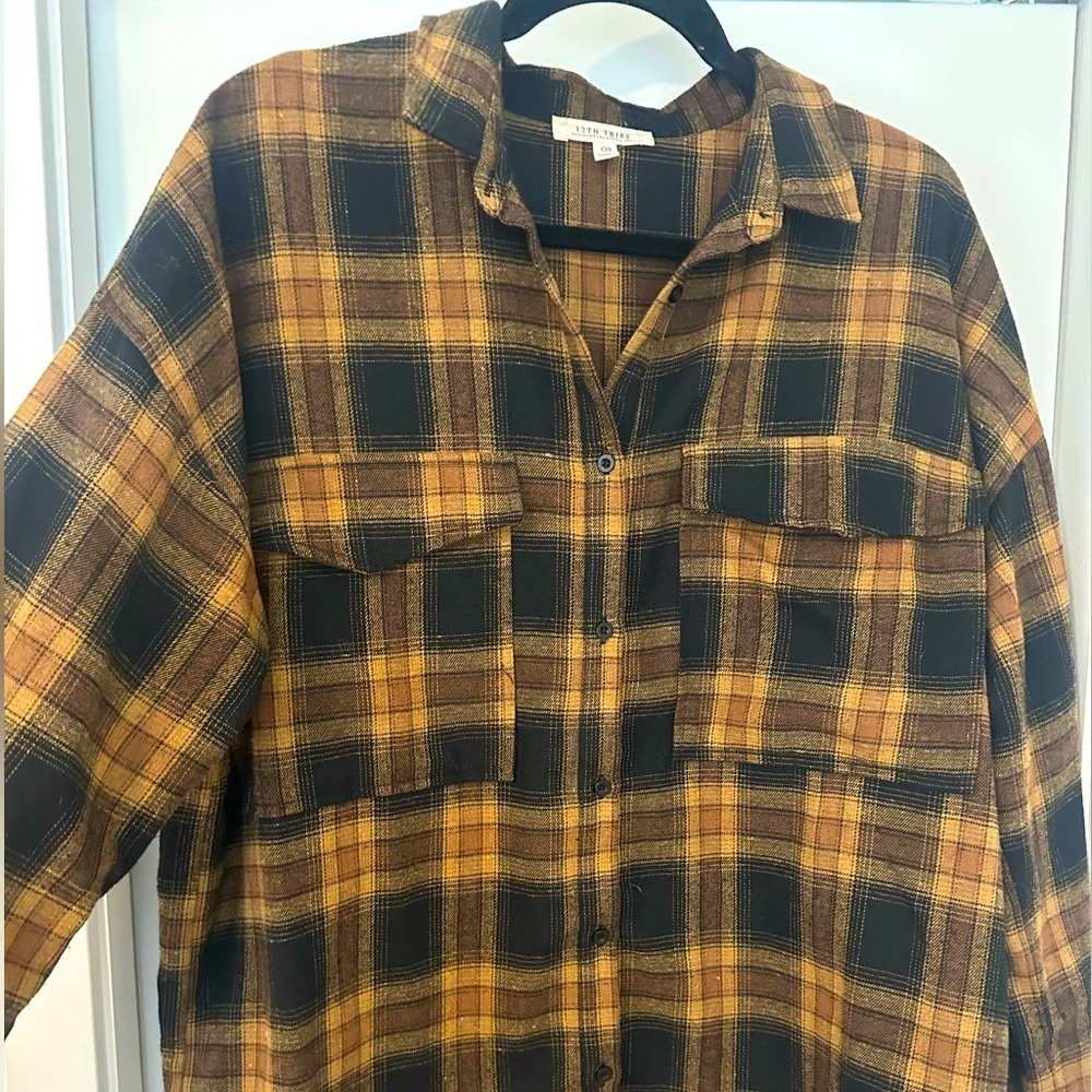 12th Tribe Black and Tan Women’s Flannel Shirt